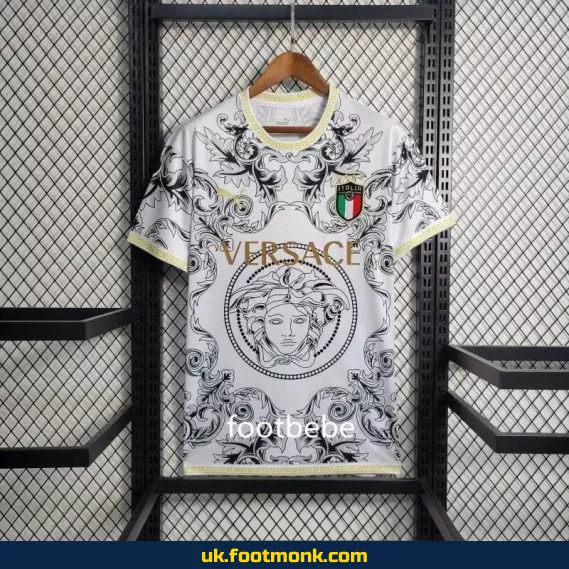 Italy football jersey Versace 2023 2024 White.