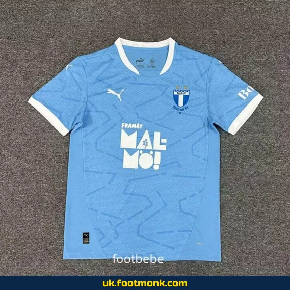 Malmö 2025 2026 home blue football jersey.