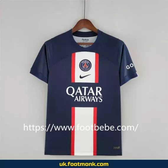 PSG 2022-2023 home blue football jersey.