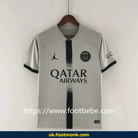 PSG Jordan 2022 2023 away football jersey White.