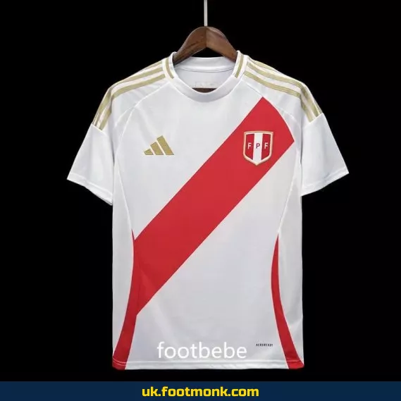 Peru 2024 home football jersey White.