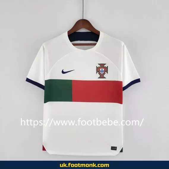 Portugal 2022 World Cup away white football jersey.