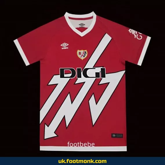 Rayo Vallecano 2024-2025 home football jersey.