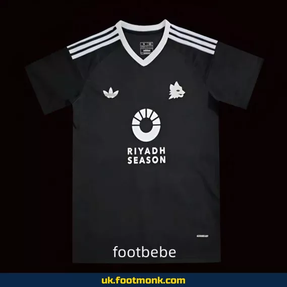 Rome 2024 2025 Pre Match black football jersey.