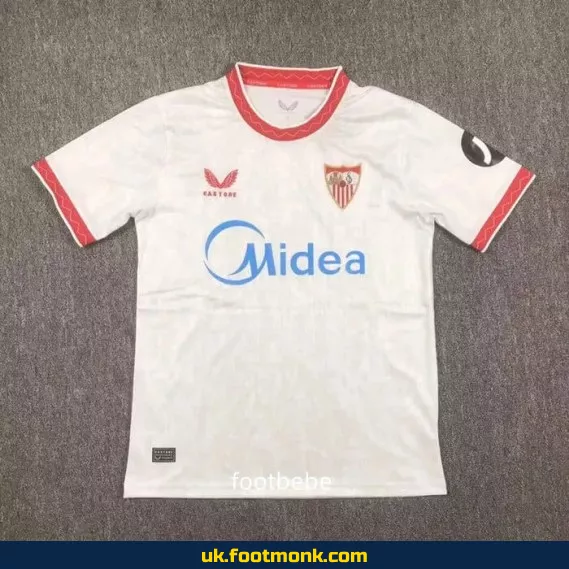 Sevilla FC 2024-2025 home white football jersey.