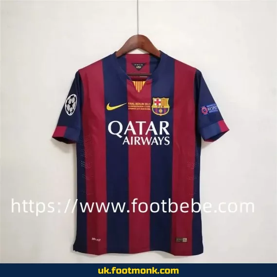 Vintage Barcelona 2014 2015 home football jersey.