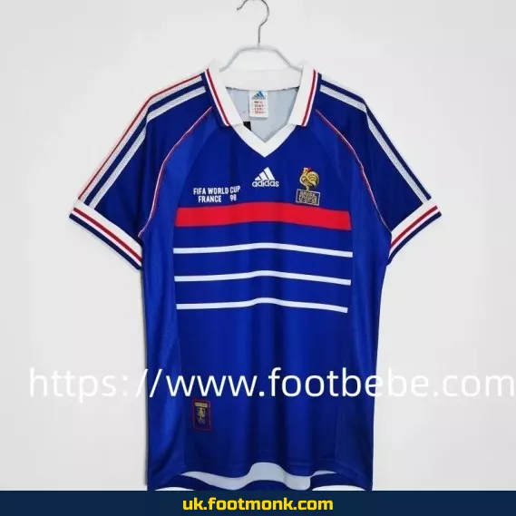 Vintage France 1998 World Cup home football jersey.