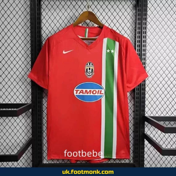 Vintage Juventus football jersey 2005 2006 away red.