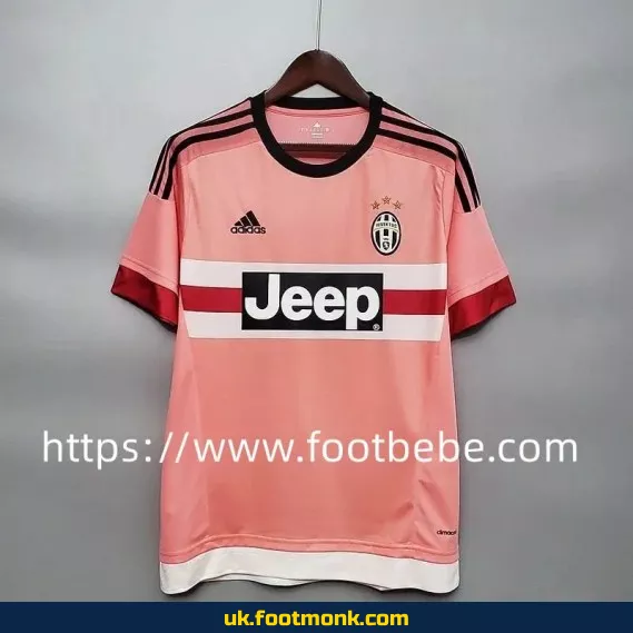 Vintage Juventus football jersey 2015-2016 third pink.
