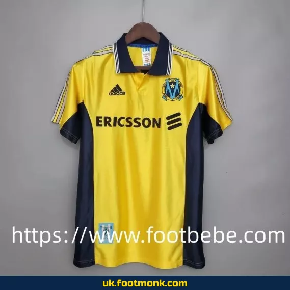 Vintage Marseille football jersey 1998 1999 third yellow.