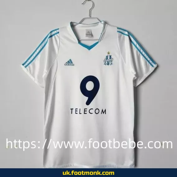 Vintage Marseille home football jersey 2002-2003.