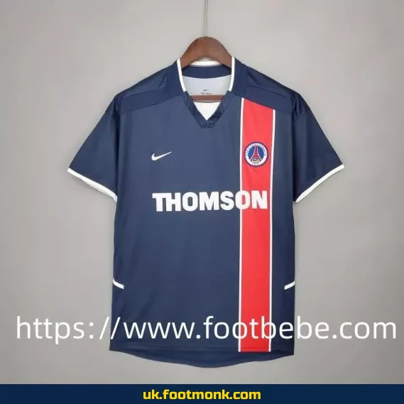 Vintage PSG 2002 2003 home blue football jersey.