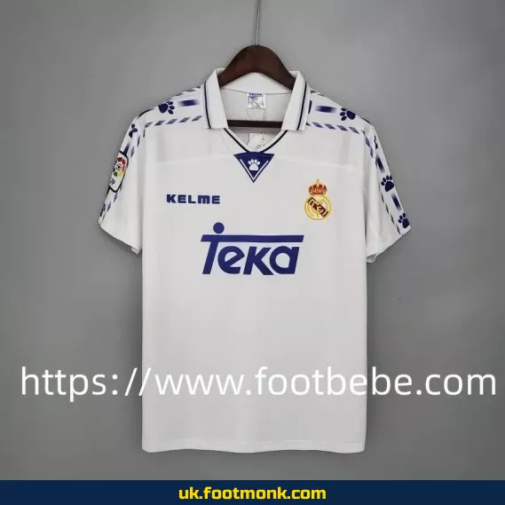 Vintage Real Madrid 1996-1997 home football jersey.