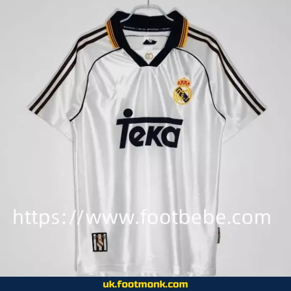 Vintage Real Madrid 1998-1999 home football jersey.