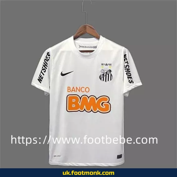 Vintage Santos football jersey 2011 2012 home white.