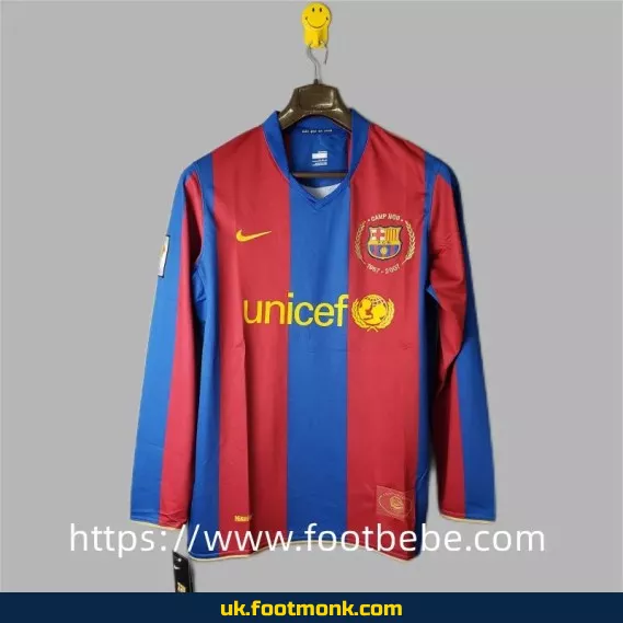 Vintage Barcelona 2007 2008 home long sleeves jersey.