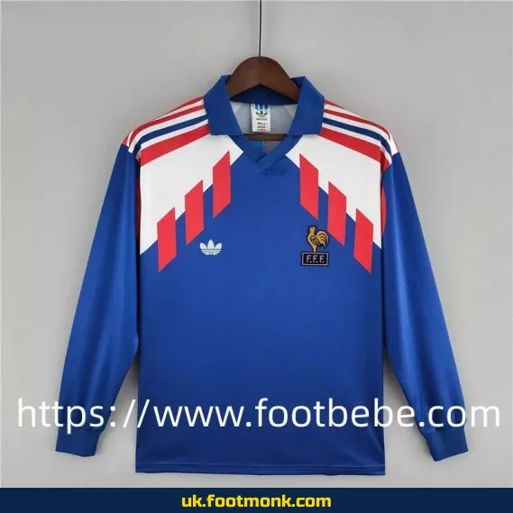 Vintage France 1988 1990 home long-sleeved jersey.