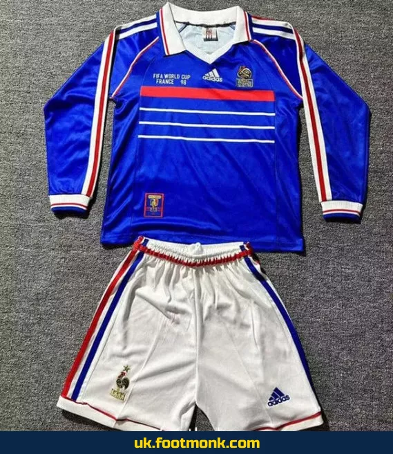 Vintage France jersey Child 1998 World Cup home Long sleeves.