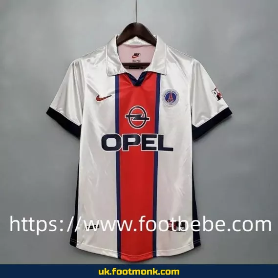 Vintage PSG 1998 1999 away white red jersey.