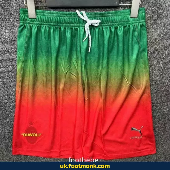 Short AC Milan OFFWHITE 2025 2026 red green.