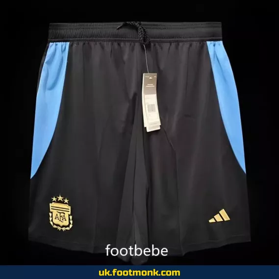 Argentina 3-star 2024 black football shorts.