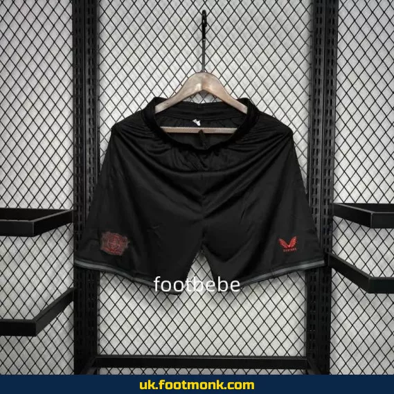 Bayer 04 Leverkusen 2024-2025 black football shorts.