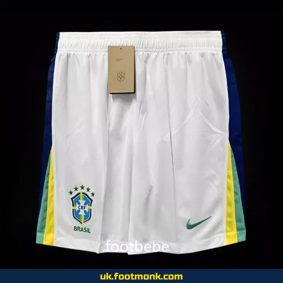 Brazil football shorts 2024 2025 White.