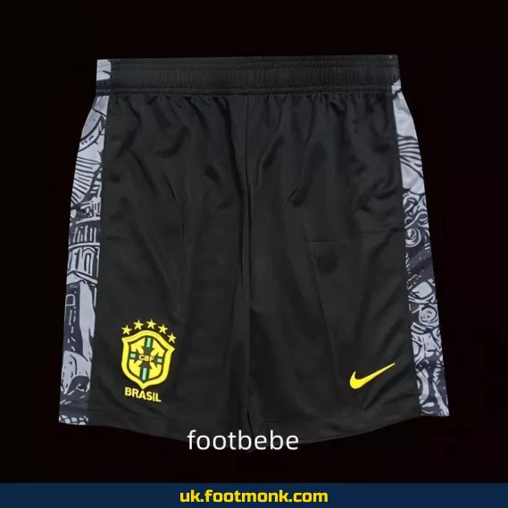 Brazil 2024-2025 football shorts black gray.