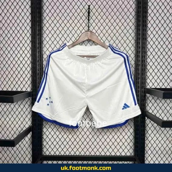 Cruzeiro 2024-2025 white football shorts.
