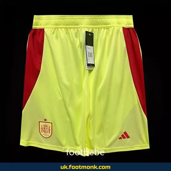 Spain Euro 2024 yellow football shorts.