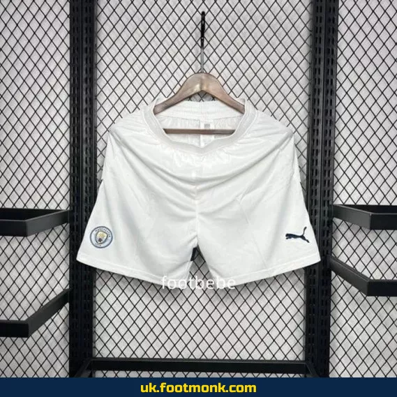 Manchester City 2024-2025 white football shorts.