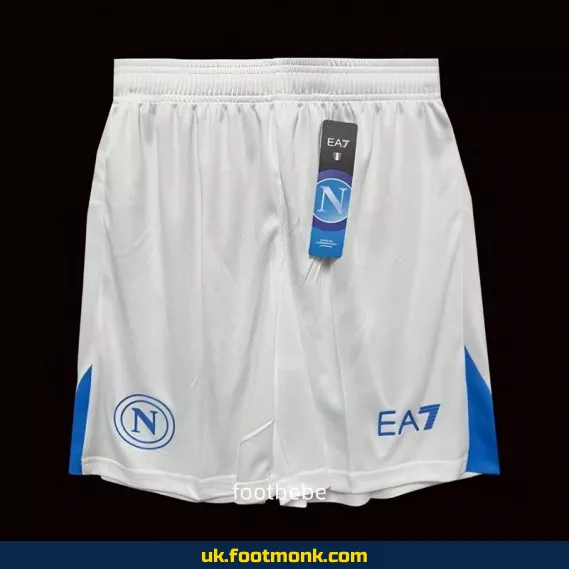 Naples 2024-2025 white football shorts.