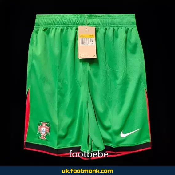 Portugal Euro 2024 green football shorts.