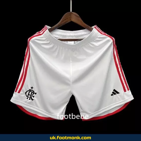Flamengo football shorts 2024 2025 white.