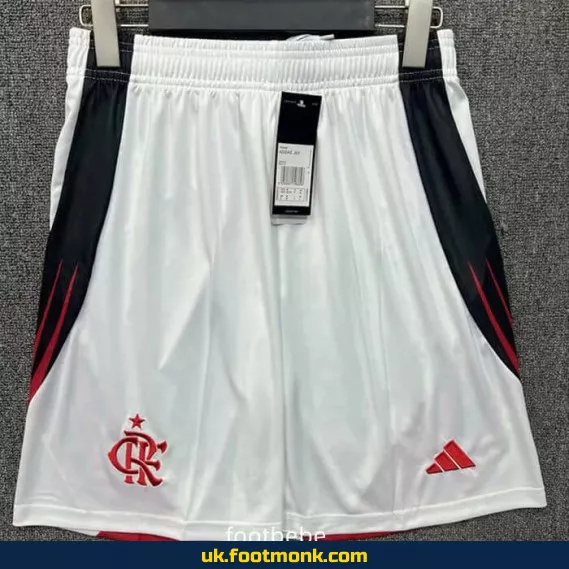 Flamengo football shorts 2025 2026 white.