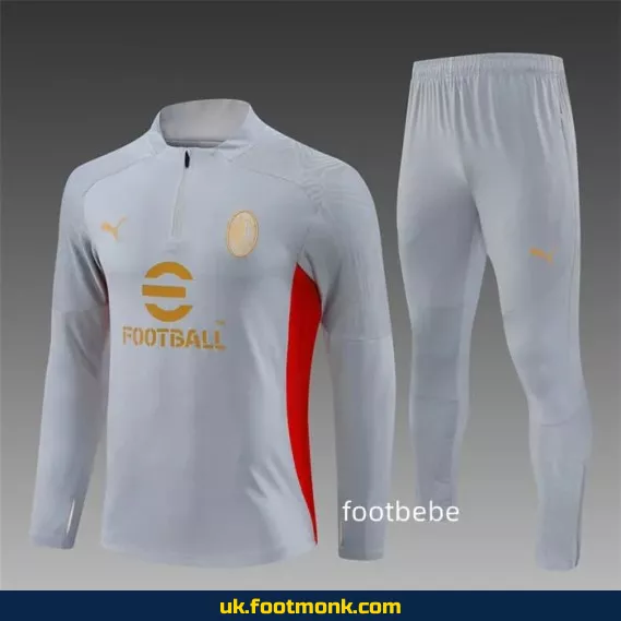 AC Milan 2024 2025 half-zip gray tracksuit.