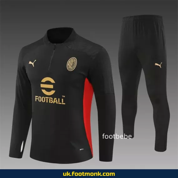 AC Milan 2024 2025 half-zip black tracksuit.
