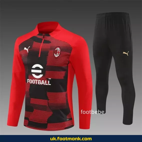 AC Milan 2024 2025 half-zip red tracksuit.
