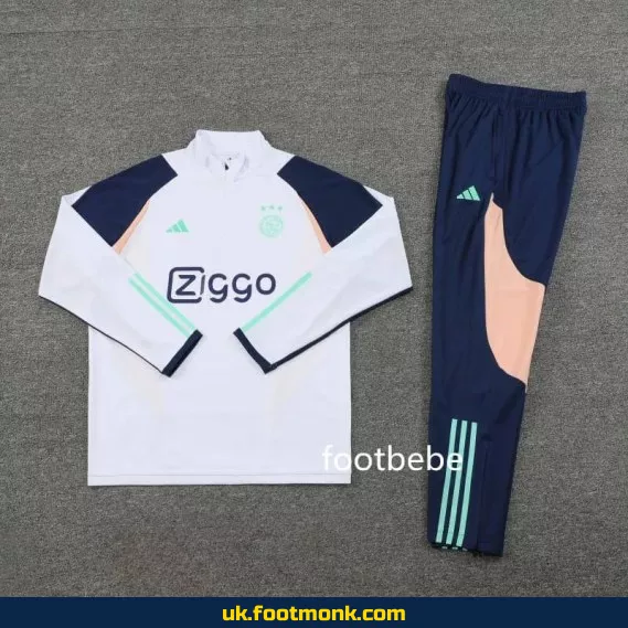 Ajax 2023 2024 half-zip tracksuit White.
