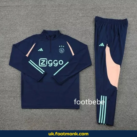 Ajax 2023 2024 half-zip navy blue tracksuit.