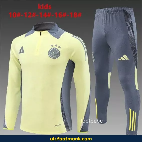 Ajax children's tracksuit 2024-2025 light yellow.