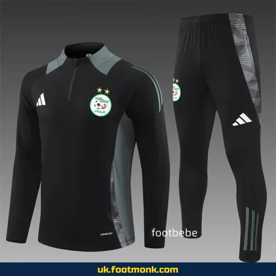Algeria tracksuit 2024 2025 half-zip black.