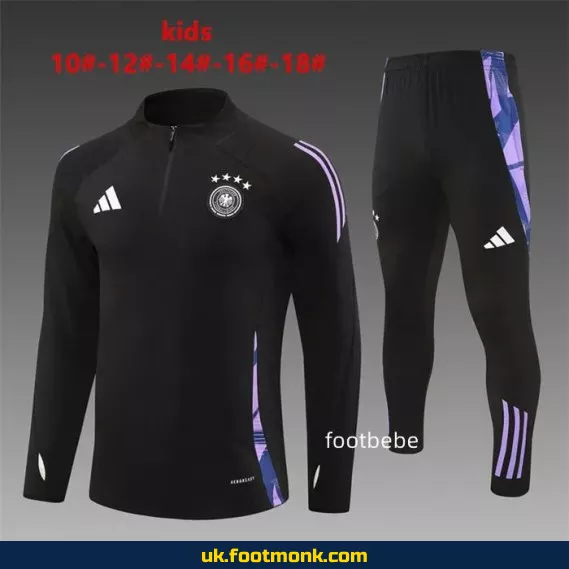 Germany tracksuit kids 2024 2025 half-zip black.