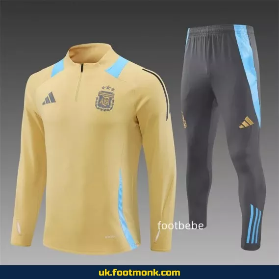 Argentina tracksuit 2024 2025 half-zip gold.