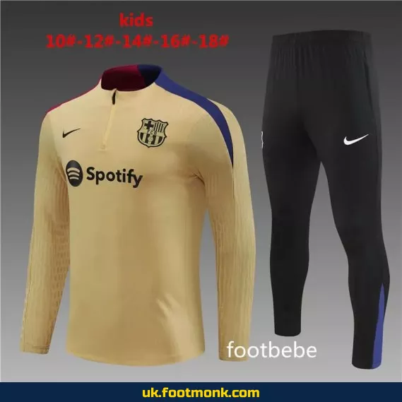 Barcelona tracksuit kids 2024 2025 gold.