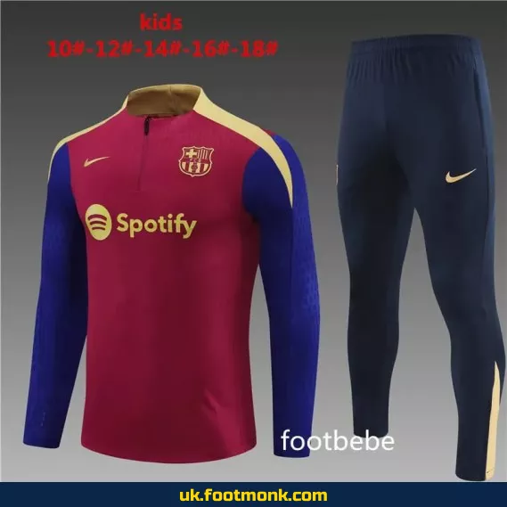 Barcelona tracksuit kids 2024 2025 red blue.