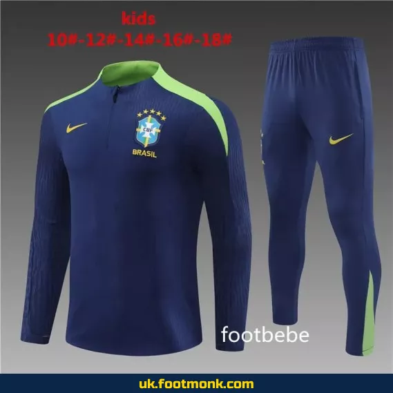 Brazil tracksuit for kids 2024-2025 royal blue.