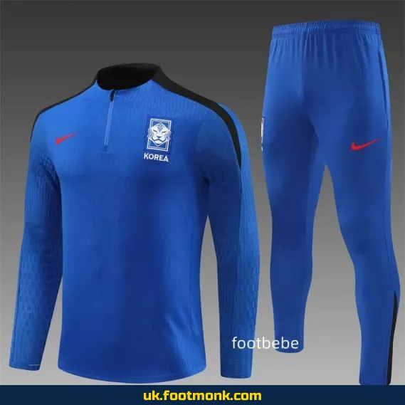 South Korea tracksuit 2024 2025 half-zip blue.