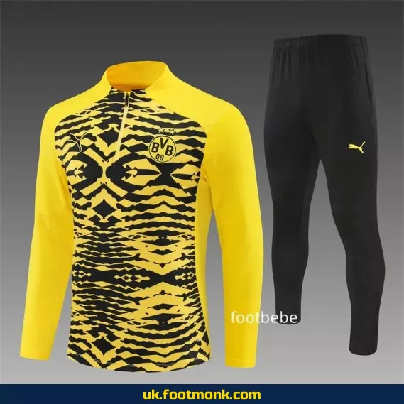 Dortmund 2024 2025 tracksuit half-zip yellow camouflage.