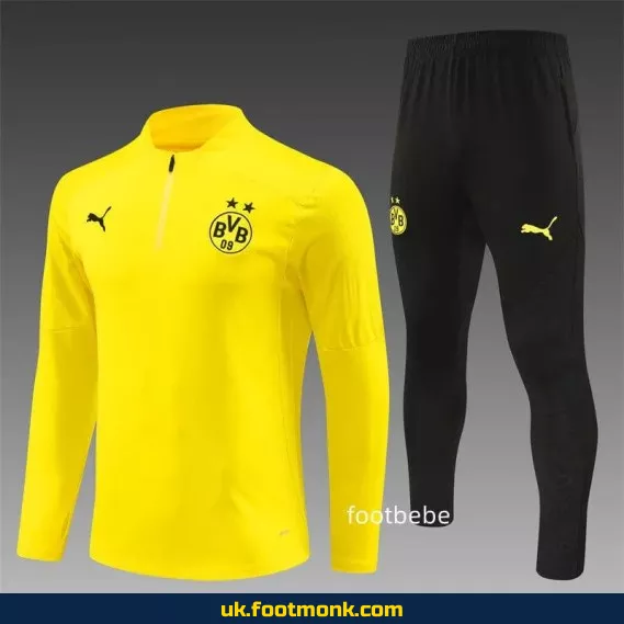 Dortmund 2024 2025 half-zip yellow tracksuit.